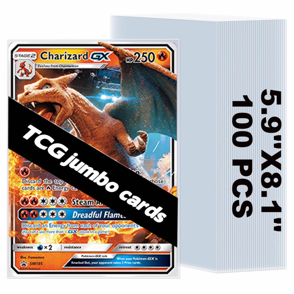 Collector Card Sleeve - 50-250 Buah Lengan Kartu Jumbo Transparan
