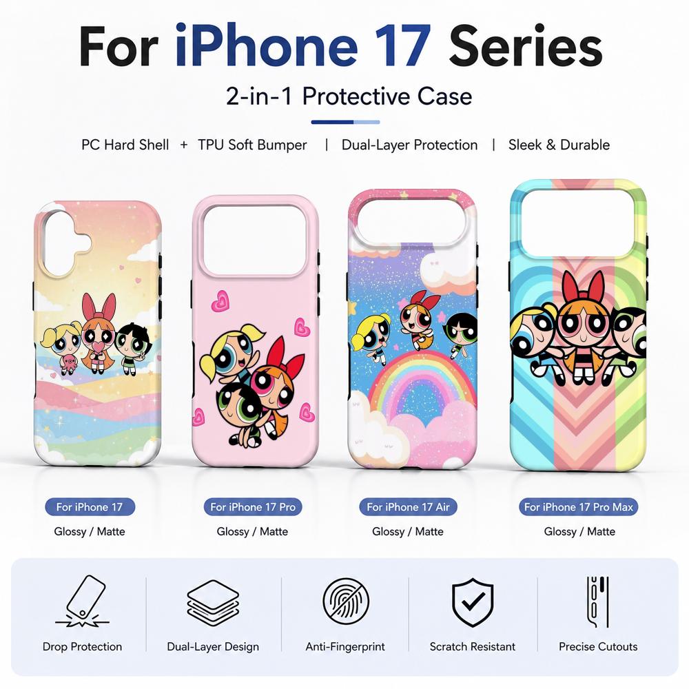 Phone Case Anime - Casing Ponsel Anime P-Powerpuff Girls Bahan