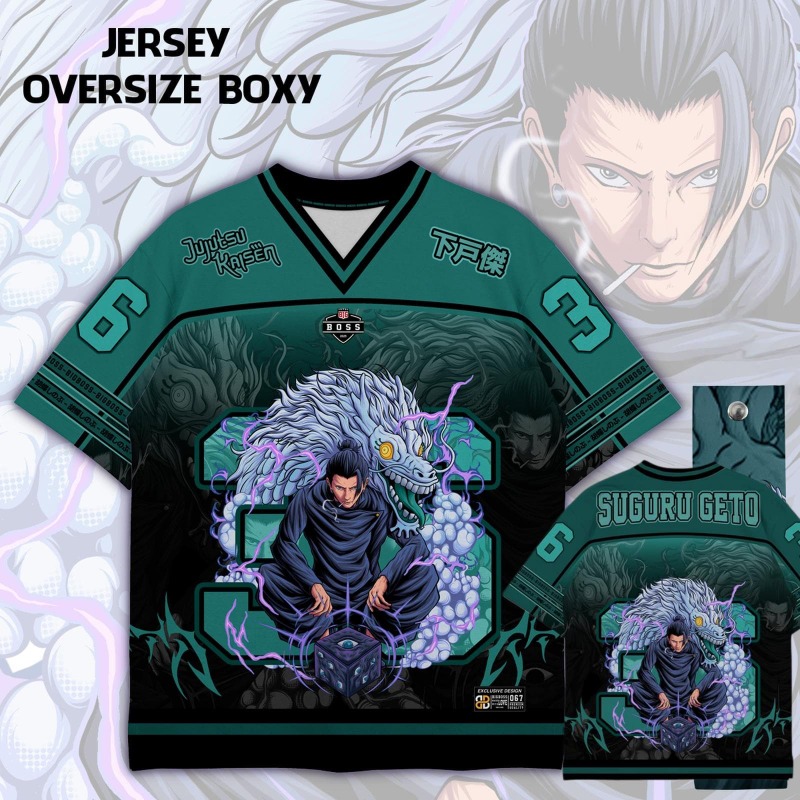 Kaos Jersey Print Anime Jujuts - Anime Merchandise For Men ulasan dan harga
